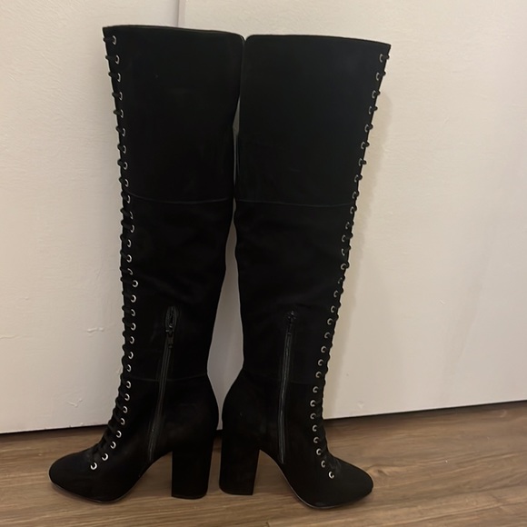 Vince Camuto Black Lace Up Boots - Picture 3 of 5